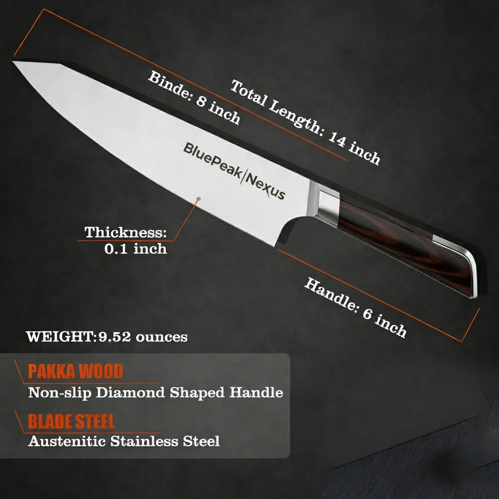 Professional Japanese Damascus Chef Knife 8'' Forged Super Sharp Knife